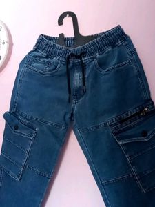 Stylish Blue Cargo Jeans