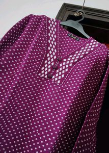 Purple Printed Woolen Kurti