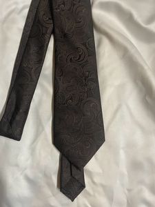 Brown Paisley Print Necktie