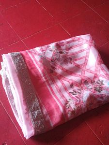 Elegant Pink Floral Saree