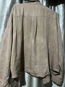 Stylish Tan Button-Up Shirt