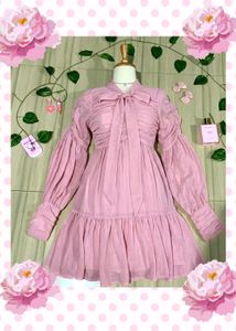 Pink Doll Dress with Bow Detail