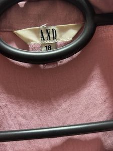 AND Stylish Pink Oversized Button-Up Top