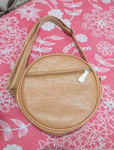 Stylish Tan Round Crossbody Bag