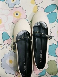 SHEIN White Mary Jane Flats