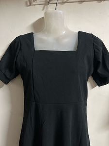 Classic Black Square Neck Dress