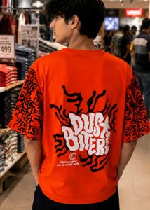 Men's Orange Graphic Print T-Shirt
