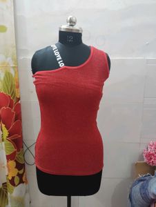 Stylish Red Sleeveless Top