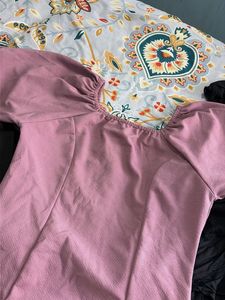 Chic Pink Button-Up Puff Sleeve Dress