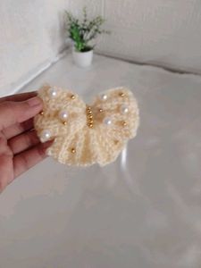 Crochet Bow Hair Clip