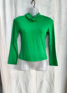 15810. Vibrant Green Turtleneck Top