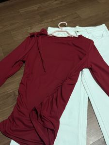 Chic Maroon Long Sleeve Top