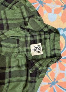 DNMX GREEN BLUE CHECKED CASUAL SHIRT