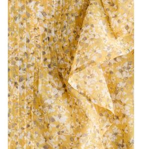 Yellow Floral Print Puff Sleeve Top