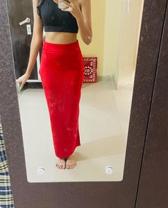 Red Saree Shapewear with Slits
