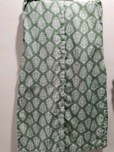 Green &amp; White Striped Linen Pants