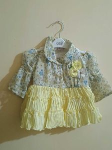 Cute Floral & Ruffle Baby Girl Dress