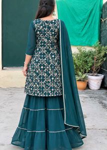 Elegant Black Kurta Set with Gold Embellishments