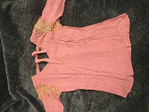Cotton Embroidered V-Neck Top