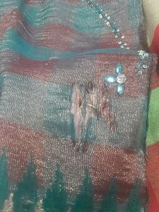 Pure Cotton Embroidery Work Saree And Blouse