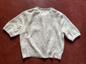 Embellished Cream Cardigan