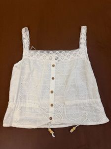 White Eyelet Cami Top