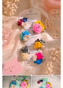 Handmade Crochet Flower Hair Ties combo