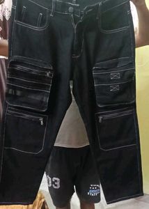 Men's Black Cargo Jeans