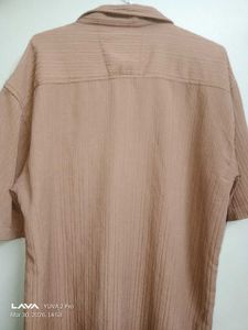 Men's Brown Short-Sleeve Casual Shirt