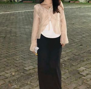 Chic Ruffled Cream Blouse