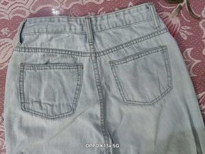 made in korea light wash blue unisex  baggy jeans