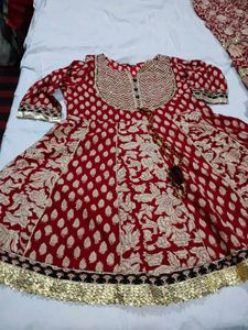 Red Floral Kurta with Trouser