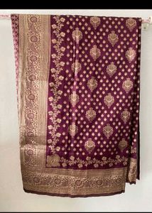 Elegant Purple Silk Saree with Intricate Weave