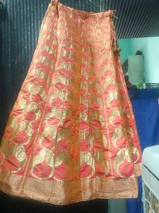 Stunning Orange & Gold Brocade Skirt