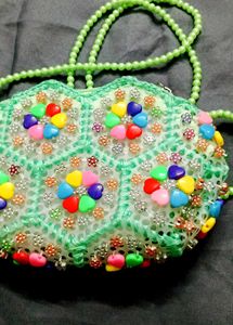 Colorful Beaded Crossbody Bag