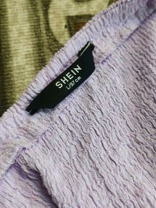 Lavender Textured Off-Shoulder Top