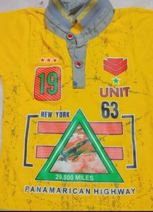 Gold Color T-shirt For Baby Boy 6- 9 Month