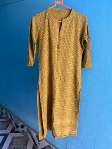 Embroidered Mustard Yellow Kurta