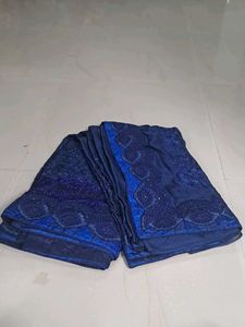 Elegant Blue Embroidered Saree
