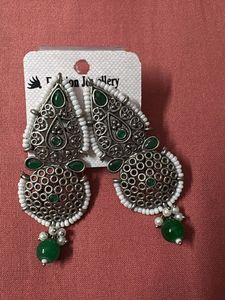 Designer Green Stone Earrings