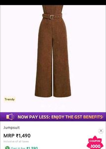 Brown Wide-Leg Jumpsuit