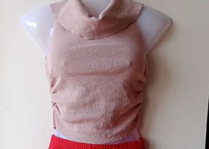 Chic Ruched Neck Halter Top