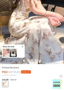 Butterfly Print Slip Dress