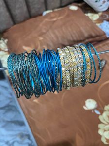 Set of Blue & Gold Bangles
