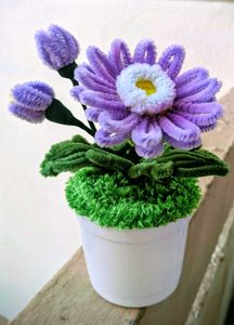 Handmade Purple Gerbera flower Pot