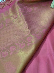 Exquisite Pink & Gold Silk Saree