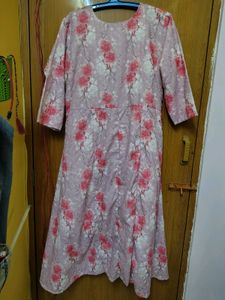 Pink Floral Printed Kurta xl new