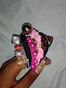 Charming Beaded Hair Ties &amp; Scrunchies Set