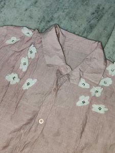 Pink Floral Embellished Shirt💗