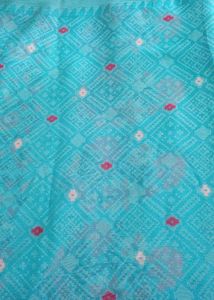 Beautiful Teal Saree with Floral Border
